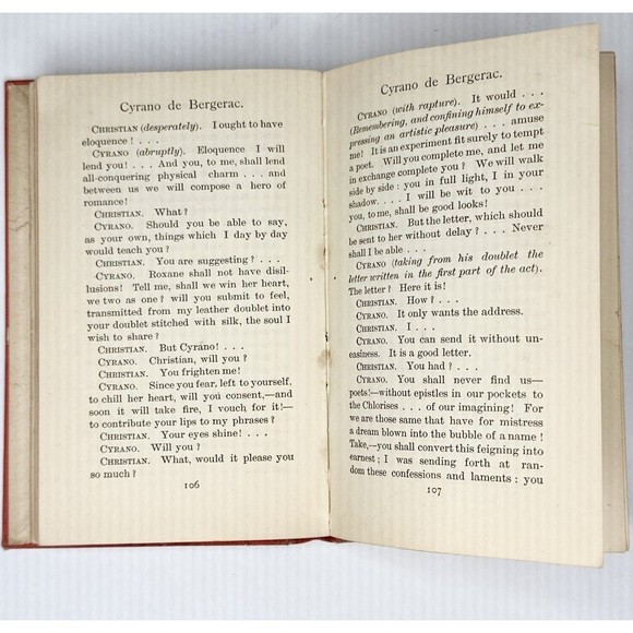 Cyrano DeBergerac Edmond Rostand‎ 1898 Hard Cover Book - Picture 7 of 8